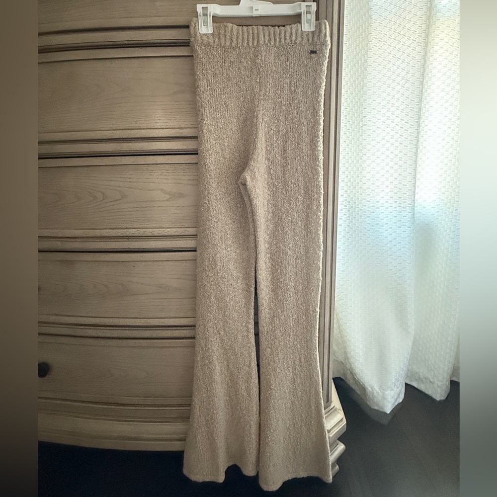 Oneill Cozy Tan Knit Flare Pants - Picture 3 of 9